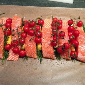 Salmon en papillote